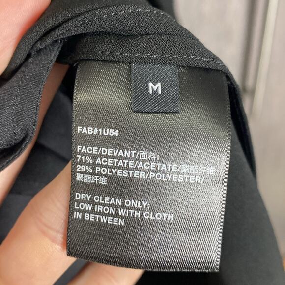 LAFAYETTE 148 NEW YORK Finesse Black Crepe Asymmetric Midi Dress Women's Medium - Picture 6 of 8